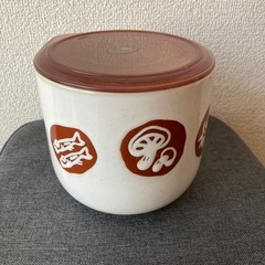 陶器電子レンジ可　フタ付き取って付き容器の画像
