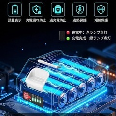 洗車 ブロワー 強力 ブロアー 充電式 残量表示 PSE認定 コードレス ブロワー 2000mAh大容量バッテリ一2個搭載　新品未使用の画像