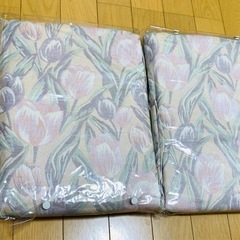 【新品】元値7,400円【日本製】カーテン Made in JAPAN 2枚セット JUSCO チューリップ柄カーテン 100×130cm  の画像