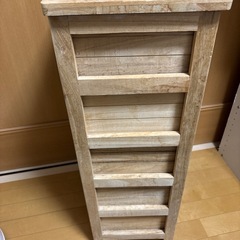 木製5段チェスト　タイル天板付きの画像