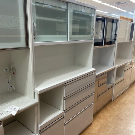 福山木工　レンジボード　ホワイト　モイス加工　程度B