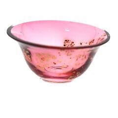 【美品】金箔入り　お猪口　ぐい吞み　ピンクガラス　酒器　グラスの画像