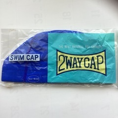 水中メガネ&新品　水泳帽　青系　水泳　海水浴　プール　アウトドアの画像