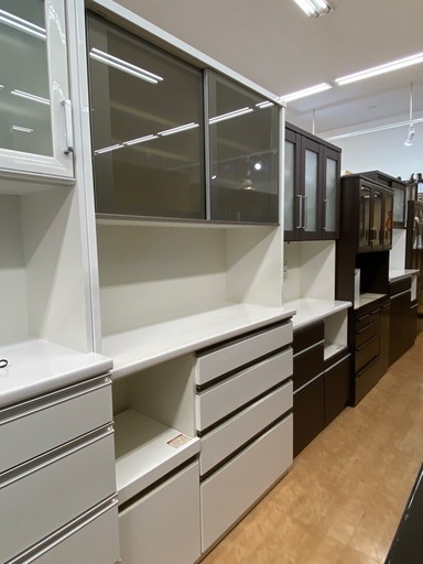 松田家具　レンジボード　2枚扉　ホワイト