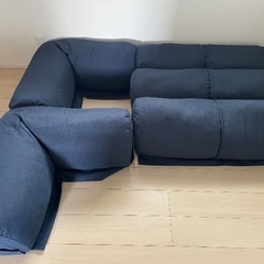 ラグが洗えるダブルコーナーローソファーセット　ベルメゾンの画像