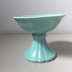 ○花びん カビン 花瓶 花器 フラワーベース 生け花 いけばな 洋風 水色 サイズ直径17㎝高さ14.5㎝ 保管品(NF250809)517-123の画像