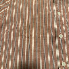 L.L.Bean 半袖ボタンダウンシャツ ブラウンストライプの画像