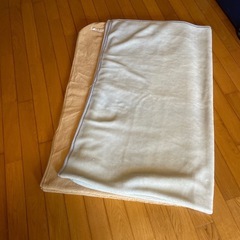 敷き毛布2枚　　ベージュ　水色の画像