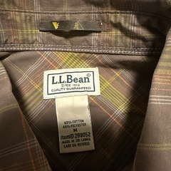 L.L.Bean 半袖シャツ M ブラウン系 チェック柄の画像