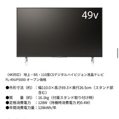 TV49インチ FUNAIの画像