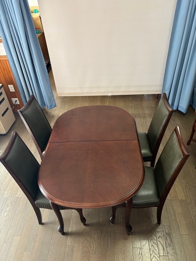 8月限定値下げ！Marumi木工　アンティーク　ダイニングテーブルと椅子4脚セット