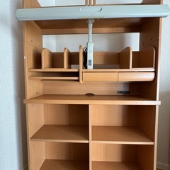 【美品】学習机 5点セット 島忠 デスク ラック ワゴン チェア デスクマット シマホの画像