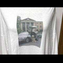 オーバーサイズ長袖Tシャツ　バックトゥーザ・フューチャープリント　ロンT 白の画像