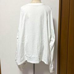 オーバーサイズ長袖Tシャツ　バックトゥーザ・フューチャープリント　ロンT 白の画像