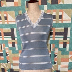 百貨店ブランド　半袖　アンサンブル　ハイゲージニット　オフィスカジュアル　half sleeve knit sweater V-neckの画像