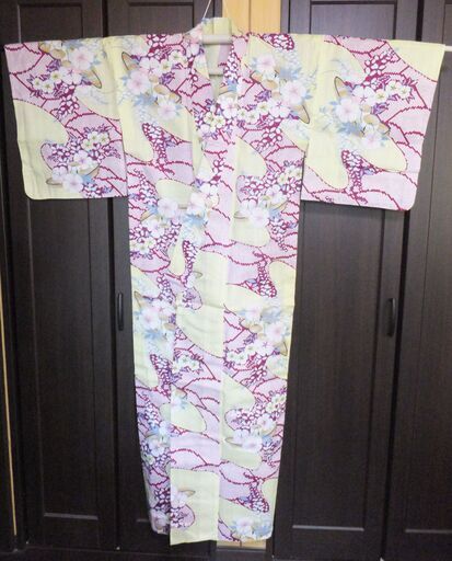 源氏物語★綿麻浴衣★萩と撫子