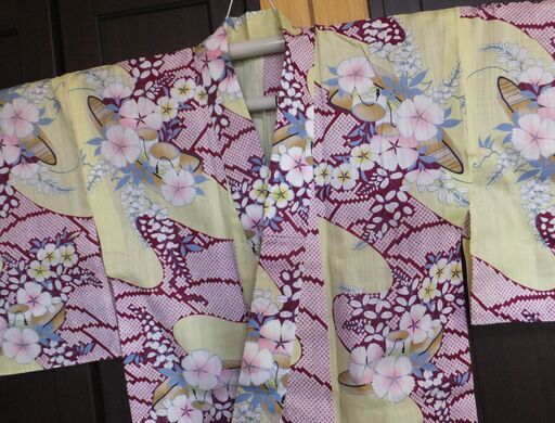 源氏物語★綿麻浴衣★萩と撫子
