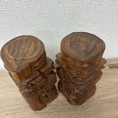 アイヌ木彫り2体セットの画像