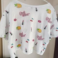 H&M 可愛いプリントＴシャツ ショート丈の画像