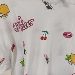 H&M 可愛いプリントＴシャツ ショート丈の画像