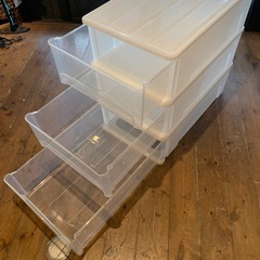 大型 衣装ケース プラスチック 3個 まとめて 衣類 収納 の画像
