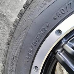 NVAN用アルミ付きスタッドレス　引き取りのみ　ダンロップ　走行2000km 2024年1月購入の画像