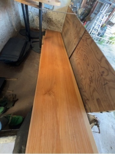 飲食店 カウンター 1枚板 恐らく欅 けやき 素材不明 引き取り限定