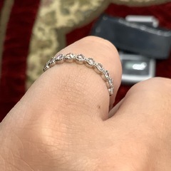 Pt900 ピンクダイヤ　ハーフエタニティ　リング　0.3ct 1.9g 約13号の画像