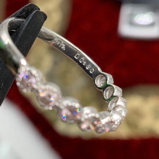 Pt900 ピンクダイヤ　ハーフエタニティ　リング　0.3ct 1.9g 約13号