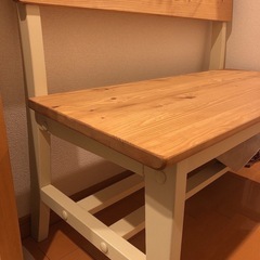背もたれ付きウッドベンチ　2人掛けの画像