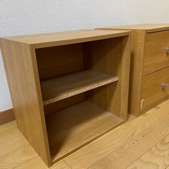 ニトリ二段引き出し・棚セット(傷あり)の画像