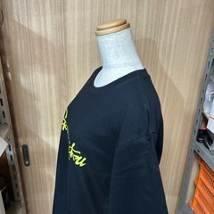 ガマカツ風 メンズ 半袖Tシャツ（Lサイズ）ブラック×イエローの画像