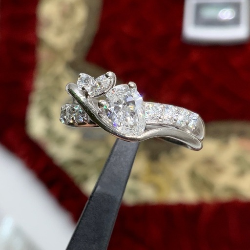 pt900 ダイヤモンドリング　7.3g 0.608ct 0.40ct 約11号　鑑定書