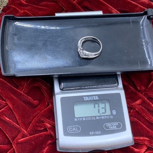 pt900 ダイヤモンドリング 7.3g 0.608ct 0.40ct 約11号 鑑定書