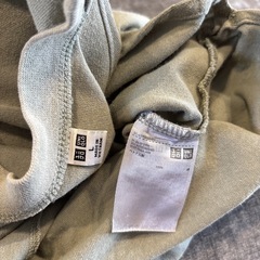 UNIQLO コットンリラックススリットチュニック　L 半袖 グリーン　緑　無地の画像
