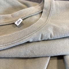 UNIQLO コットンリラックススリットチュニック　L 半袖 グリーン　緑　無地の画像