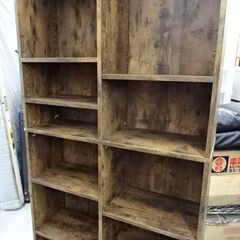【恵庭】木製大型本棚　W90ｃｍ　D29cm　H177ｃｍ　中古品の画像
