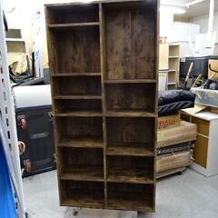【恵庭】木製大型本棚　W90ｃｍ　D29cm　H177ｃｍ　中古品の画像