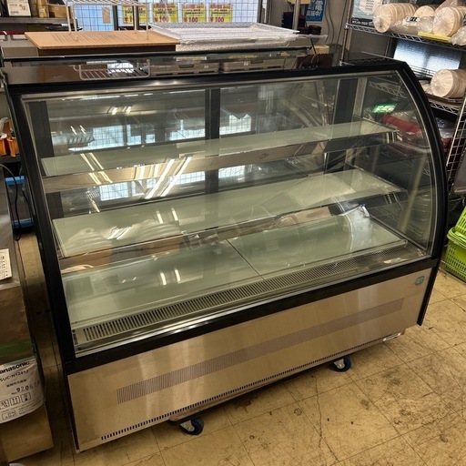 6322【美品】20年製 JCM ケーキ菓子 対面 スイーツ 冷蔵ショーケース LED照明 ガラス冷蔵庫 後引戸 キャスター付 RITS-219T