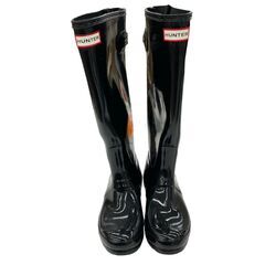 186001 現状品 HUNTER ハンター ロングブーツ GLOSS S ブラック レディース [241001HM140147]の画像