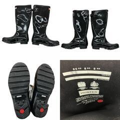 186001 現状品 HUNTER ハンター ロングブーツ GLOSS S ブラック レディース [241001HM140147]の画像