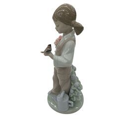 186000 現状品 Lladró リヤドロ インテリア小物 小鳥と話す少女 [241119HM080208]の画像