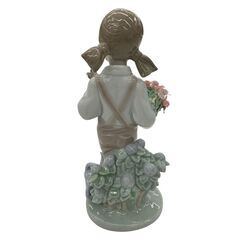 186000 現状品 Lladró リヤドロ インテリア小物 小鳥と話す少女 [241119HM080208]の画像