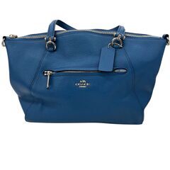 186000 新品未使用 COACH コーチ ショルダーバッグ プレーリー サッチェル ブルー 2way ポリッシュレザー レディース [230912HM140124]の画像