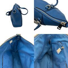 186000 新品未使用 COACH コーチ ショルダーバッグ プレーリー サッチェル ブルー 2way ポリッシュレザー レディース [230912HM140124]の画像