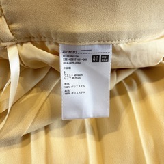 UNIQLO シフォンプリーツロングスカート　S 丈標準 イエロー　ウエストゴムの画像