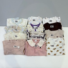 肌着＆ロンパース12着　長袖　70-90の画像