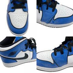 186000 現状品 NIKE ナイキ その他靴 AIR JORDAN 1 MID SE SIGNAL BQ6931-402  White Blue Black 25.0cm [250404HM070478]の画像