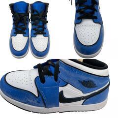 186000 現状品 NIKE ナイキ その他靴 AIR JORDAN 1 MID SE SIGNAL BQ6931-402  White Blue Black 25.0cm [250404HM070478]の画像
