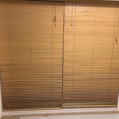 ウッドブラインド　幅110cm×高さ200cm二連結
の画像